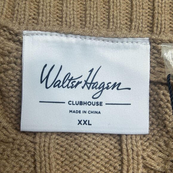 NWT Walter Hagen Women's Clubhouse Sweater Vest Size XXL (WGH11516) Tan - Picture 6 of 14